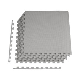 【Updated】 Gym Mat, 3/4" Thick EVA Foam Exercise Mat, 6-Pack Interlocking Puzzle Tiles - Non-Slip Gym Flooring for Home Workout, Kids Play & Equipment Padding, 24 Square Feet, Grey