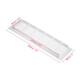 PATIKIL 10 x 3 Inch Door Air Vent Cover, 2pcs Aluminum Grille Ventilation Cover Louvered with Mounting Screws for Cabinet Wardrobe Door, Silver Tone