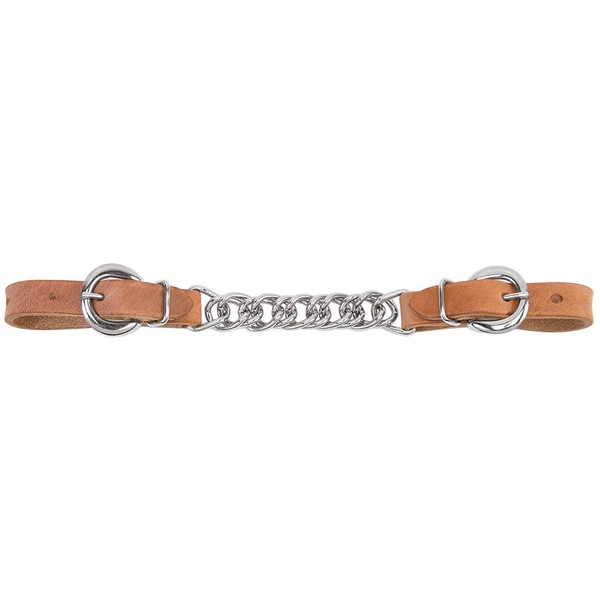 Weaver Leather Harness Leather Single Flat Link Chain Curb Strap, Russet, 4 1/2-Inch
