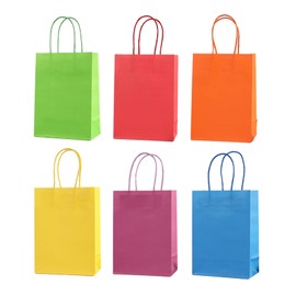 VINGVO Bolsas para Regalo, Bolsas De Papel Kraft, Bolsa de Papel Colorida, 24 Piezas de Papel Kraft Bolsas de Reutilizables Bolsas Papel Kraft Bolsas De para Navidad