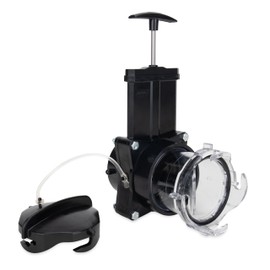 Camco Camper/RV Gate Valve - Features Built-In 3.5-Inch Clear Adapter & 4 Bayonet Prongs - Fits 3-Inch Sewer Fittings & Connects Easily to RV Drain Pipe (39053)