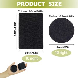 20 Pairs Rug Gripper, Carpet Grippers for Rugs on Top of Carpet, Hook and Loop Rug Pads Non Curl Reusable, Carpet Stickers for Rugs, Anti Slip, for Laminate Floor and Wooden Floors-Square&Round