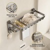 VOLPONE Bathroom Towel Rack with Double Towel Bar Foldable Towel