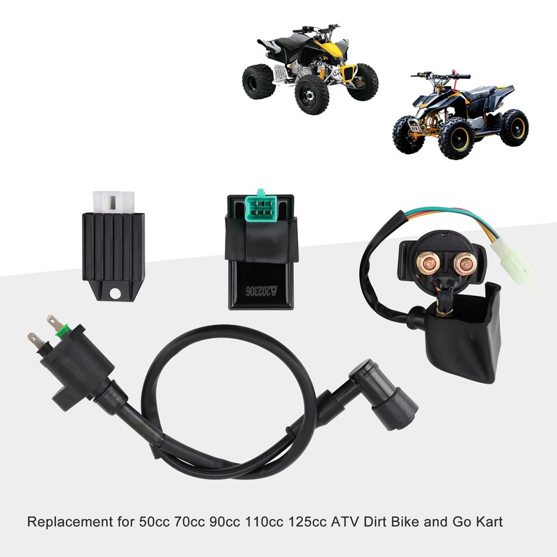 GOOFIT CDI Box Ignition Coil Solenoid Relay Voltage Regulator for