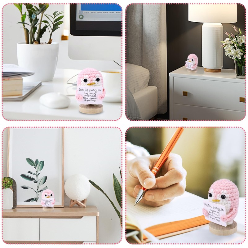 TOYMIS Funny Positive Penguin, 6 cm Crochet Penguin Doll with