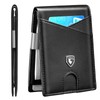 GSOIAX Slim Leather RFID Bifold Wallet for Men with Money