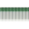 SAINO 20 x 0.7mm Fine Tip Softek GREEN Ballpoint Pens