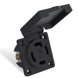 STARELO 30Amp Locking Receptacle for Generator NEMA L14-30R Outlet with Cover,125/250Volt 3 Pole 4Wire,Weatherproof, Dustproof and Radiation Proof Locking Power Outlet for Outdoor Use,ETL Listed.