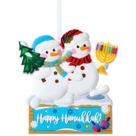 Jetec 2025 Hanukkah Snowman Tree Ornament Jewish Chanukah Gifts Christmas Tree Ornaments Chanukah Hanging Decoration Pendant Party Supplies Happy Hanukkah Gifts Menorah Star of David Decor