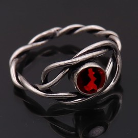 JEWELSTREZORO Granat Edelstein-für Herren und Damen, alle Größen, 925er-Sterling Silber Band Ring, handgefertigter Geschenkartikel, Schmuck TSR1002AB_16 (62 (19.7))