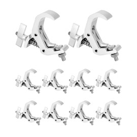 QWORK Aluminum Stage Light Truss Clamp 10 Pack, 1.18" to 1.97" Fit, 330lb Load for DJ Booth, Theatrical Rig & Event Setup