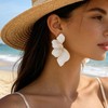 White Flower Earrings for Women Irregular Petal Earrings Floral Statement