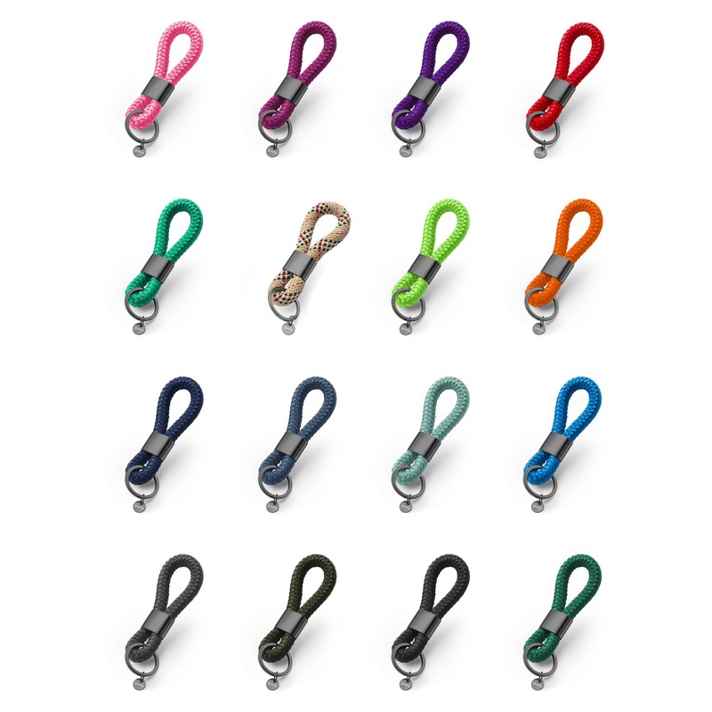 Dinalu Key Pendant Made of Sailing Rope with Black Metal,