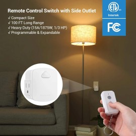 DEWENWILS Wireless Remote Control Outlet Plug Easy Setup 100Ft Range Heavy Duty 15A