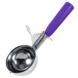 Ice Cream Spoon, Stainless Steel Ice Cream Spoon Fruit Scoop Ice Cream Scoop Practical Ice Cream Spoon with Plastic Handle Home Kitchen Tool(4.2CM Purple)