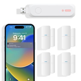 Home Alarm System 5-Piece kit, Door Window Sensors WiFi Alarm System for Kids Safety, Smart Wireless Home Alarm Security System DIY, No Contract, App Alert for House Apartment by GRSICO