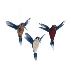Mark Roberts 2020 Flying Hummingbird Figurine, Assortment of 3, 4.5 inches - Vibrant Bird Decor for All-Year-Round Home Decoration