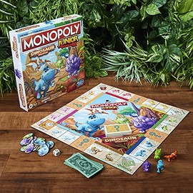 Hasbro Gaming Monopoly Junior Dinosaur Edition Juego | Juegos de Mesa para niños con Tokens de Juguete con temática dinaria | 2-4 Jugadores para niños y niñas | A Partir de 5 años (Exclusivo de