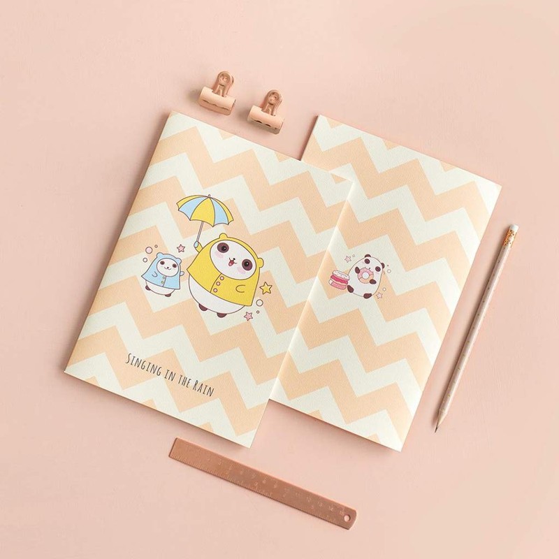 Cuquiland |Cute Panda Singing in The Rain Notebook | Notebook