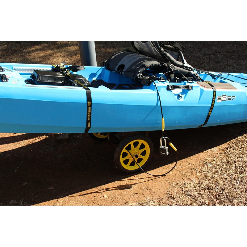 Suspenz Kayak Multi-Purpose Locking Cable, 10 Ft Long Flexible Steel,