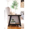Aztec A-Frame Side Table; Reclaimed Wood End Table (Black Combo)