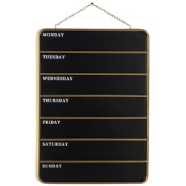 Deco 79 Wood Sign Calendar Wall Decor, 24" x 1" x 32", Black