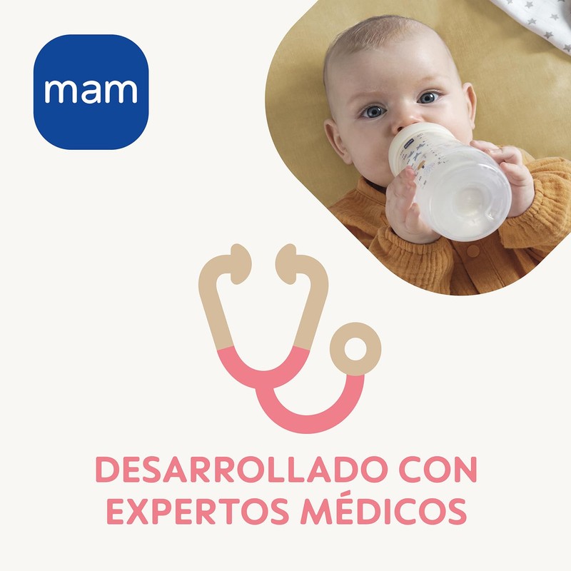 MAM Biberon 330 ml Baby Bottle + 4 m Azul,