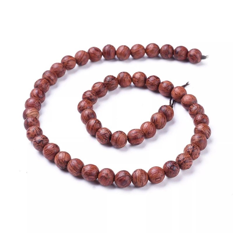 Unbranded Natural Dracaena Draco(Dragon Tree) Wooden Beads, Round, 8mm, Hole-1.2mm.16.