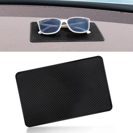 yuntop 2 Pack Car Dashboard Anti-Slip Rubber Pad, Car Dashboard Non Slip Mat, Black Grid Anti Slip Sticky Pad for Cell Phone, Sunglasses, Keys Electronic Devices (7.5""x 4.7"")