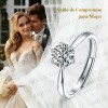 Anillo De Compromiso Plata 925 Para Mujer Ajustables Promesa GOOLUU