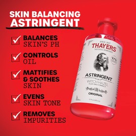 Thayers Astringente original de hamamelis con fórmula de aloe vera, 0.35 l