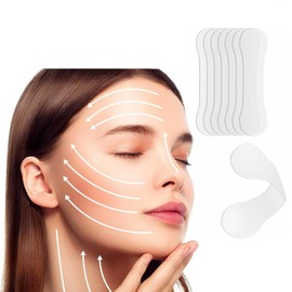 Cinta de elevación facial, 100 unidades de cinta adhesiva de elevación invisible, impermeable de alta elasticidad, herramienta de maquillaje para papadas, guiños, doble barbilla, bandas faciales en forma de V