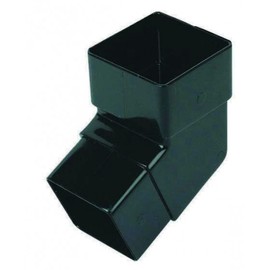 FLOPLAST 65mm Square Downpipe 112.5 Degree Offset Bend - Black