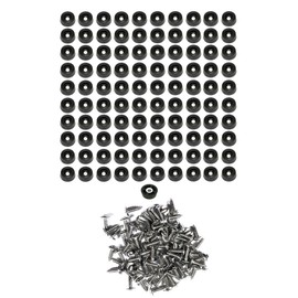 100 Small Soft Round Rubber Feet W/Screws - .250 H X .671 D - Non Slip - Removable Insert - Made in USA - Non Marking. Food Safe, ROHS & Prop 65 Free - Cutting Boards, Electronics, Crafts