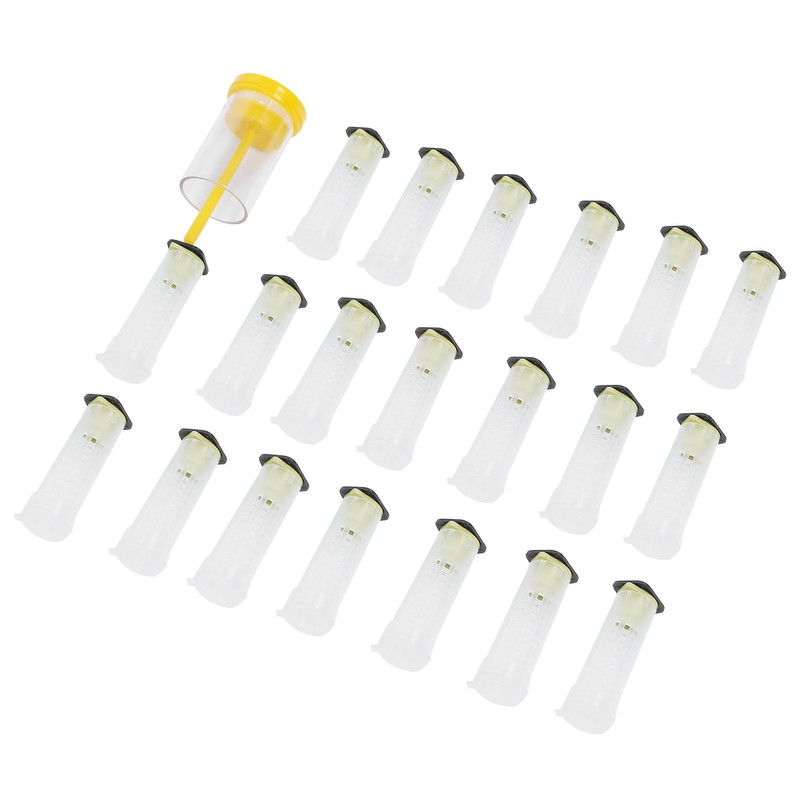 Queen Bee Roller Cage Plastic Rearing Cup Marking Bottle Beekeeping