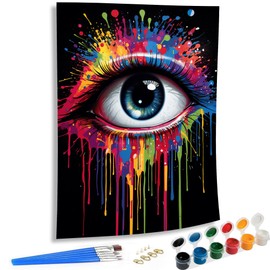 SKRYUIE Paint by Numbers Kits for Adults Eye, Acrylic Oil Colorful Paint by Numbers for Adults Beginner Canvas with Brushes Paintwork Art Crafts for Home Decor 16x20 inch x1