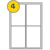 LABELS4U 50 Sheets A4, 4 Label per Sheet, Size 99