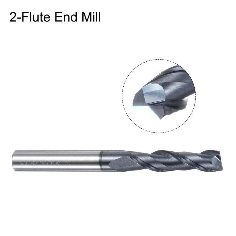 QUARKZMAN 2 Pieces Milling Cutter 5/16 Inch x 1-1/4 Inch