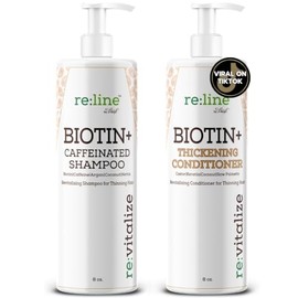 Biotin DHT Blocker Champú y acondicionador para el crecimiento del cabello Hombres Mujeres Tratamiento de pérdida de cabello - Champú de cafeína con b