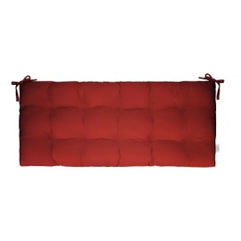 RSH Décor Sunbrella Canvas Jockey Red Indoor/Outdoor Tufted Cushion with Ties for Bench, Swing, Glider (54”W x 18”D)