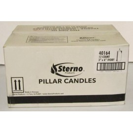 Sterno Ivory Pillar Candles 3x6 Inch - Unscented Pillar Candles - 12-Pack - Sterno