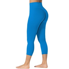 Sunzel Sunzfly Invisible Butt Scrunch Workout Leggings for Women, Butt Lifting High Waisted Gym Yoga Pants with Tummy Control 23" Classic Blue Large