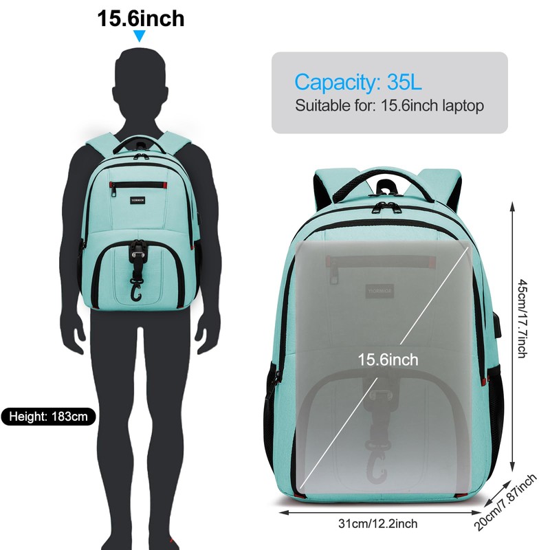 YIORMIOR Backpack Men's School Backpack Boys Teenager Backpack Work Waterproof