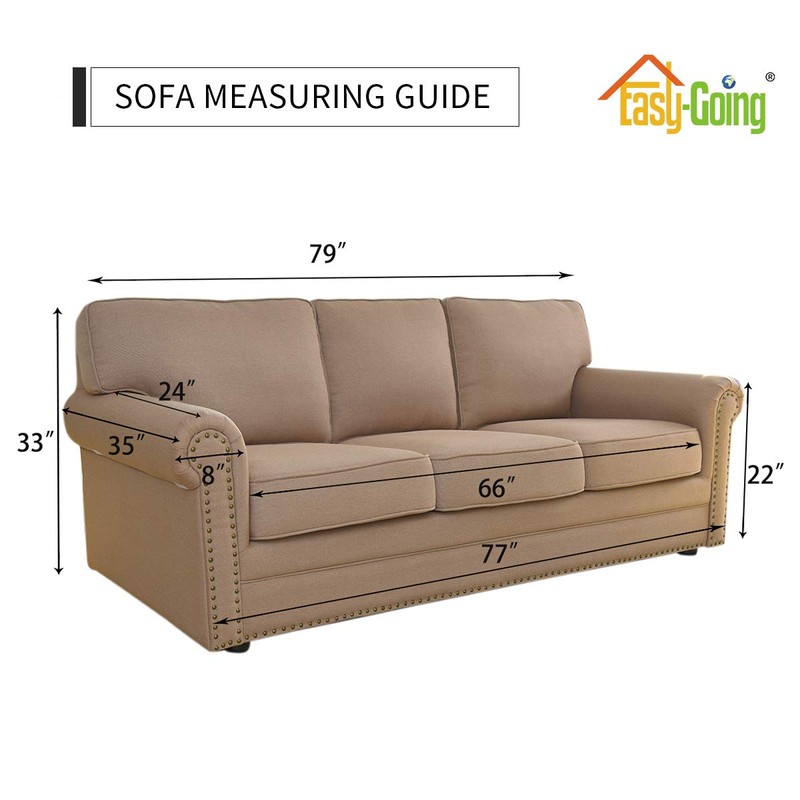 Easy-Going Reversible Couch Cover for 3 Cushion Couch Sofa Cover