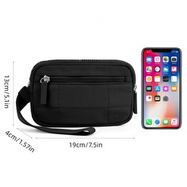 Businey Convely Essential Wristlet, Convely Wristlet Wallet Puffer, Quilted Puffer Nylon Wristlets Wallets for Women with 3 Zipper Purse Holds Phone Travel Card