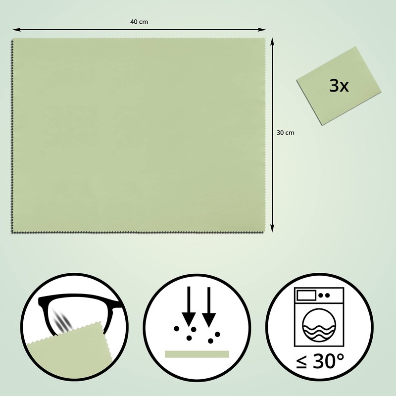 Glasses Cleaning Cloths XXL 50% Biodegradable 50% Microfibre Pack of