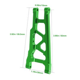 Hobbypark Aluminum Suspension A-Arms Set Front & Rear for Traxxas 1/10 Slash 4x4, Stampede 4x4, Rustler 4WD VXL Upgrade Parts Option Hop Ups, Replace 3655X, Green (4-Pack)