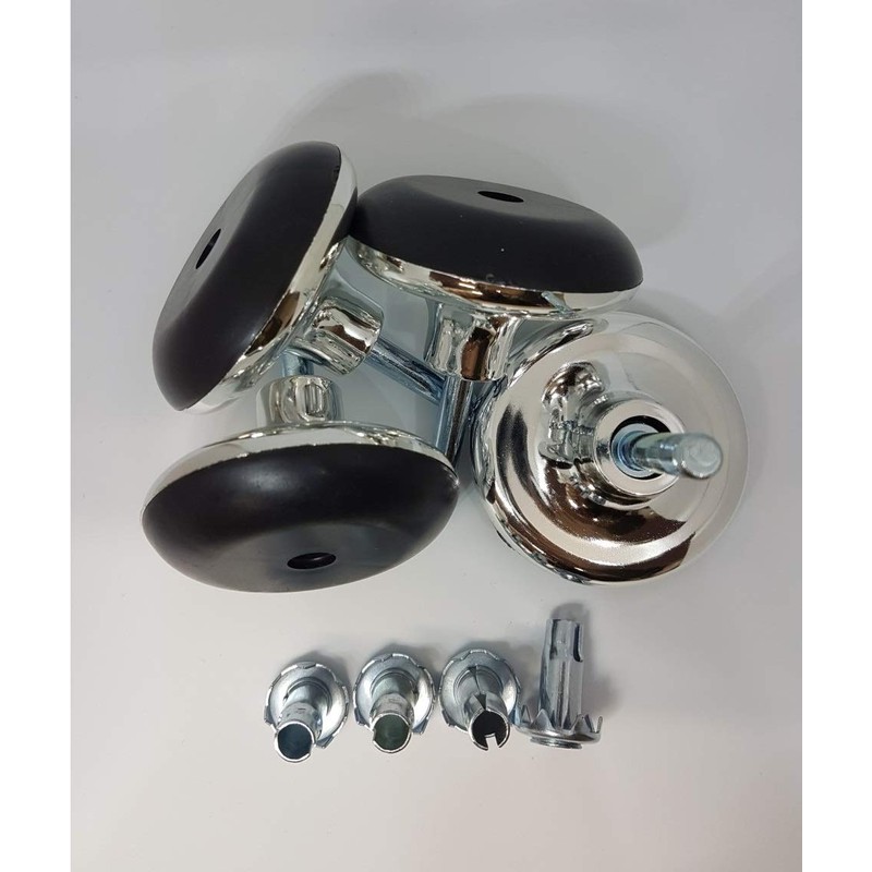 Just Accessories Chrome Furniture Bed Feet Leg Glides Castors and