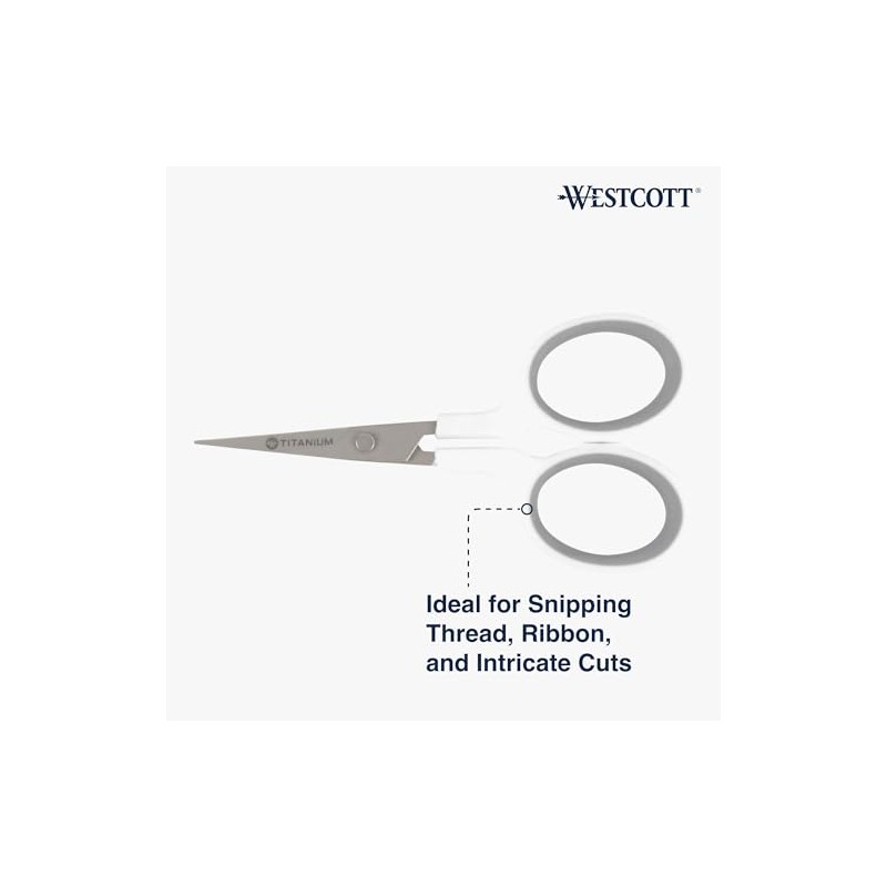 Westcott 16380-001 Tijeras de bordado, blanco/gris