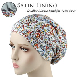 Teen Girls Breathable Wide Band Sleep Night Cap Comfy Baggy Beanie